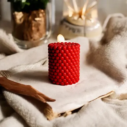 Dotted Cylindrical Scented Candle by Scent You - Original creation | Pakistani fragrance for unisex